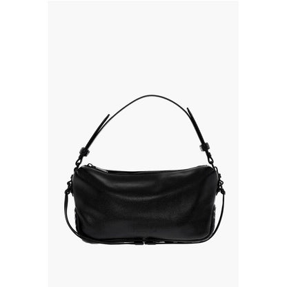 Solid Color Leather BIKER TIRE Bag with Removable Shoulder S