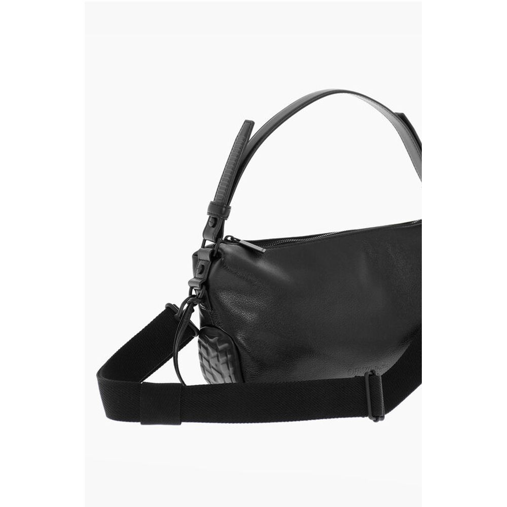 Solid Color Leather BIKER TIRE Bag with Removable Shoulder S