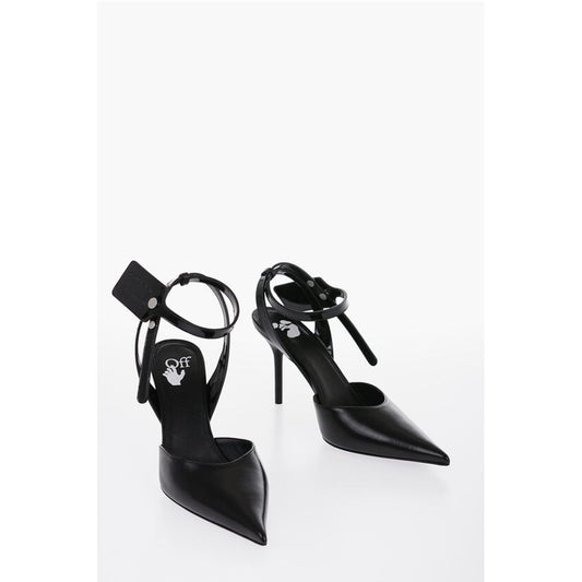 Leather Slingbacks with Patent Detail