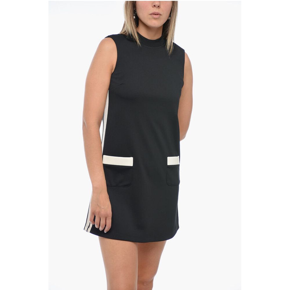 Sleeveless Track Dress with Patch Pockets