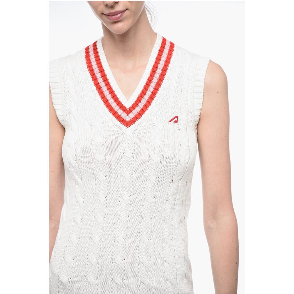 V Neck Aran Cotton Minidress
