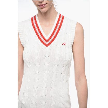V Neck Aran Cotton Minidress