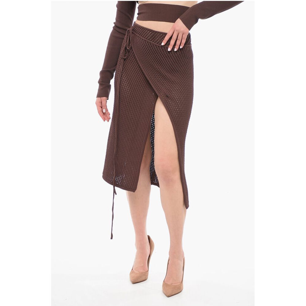 Woven Knit Wrap Skirt