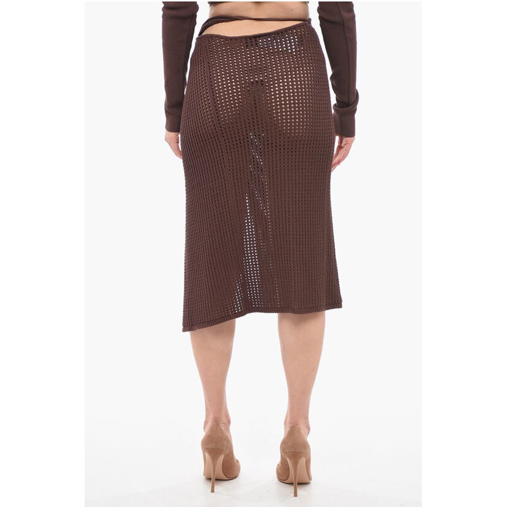 Woven Knit Wrap Skirt
