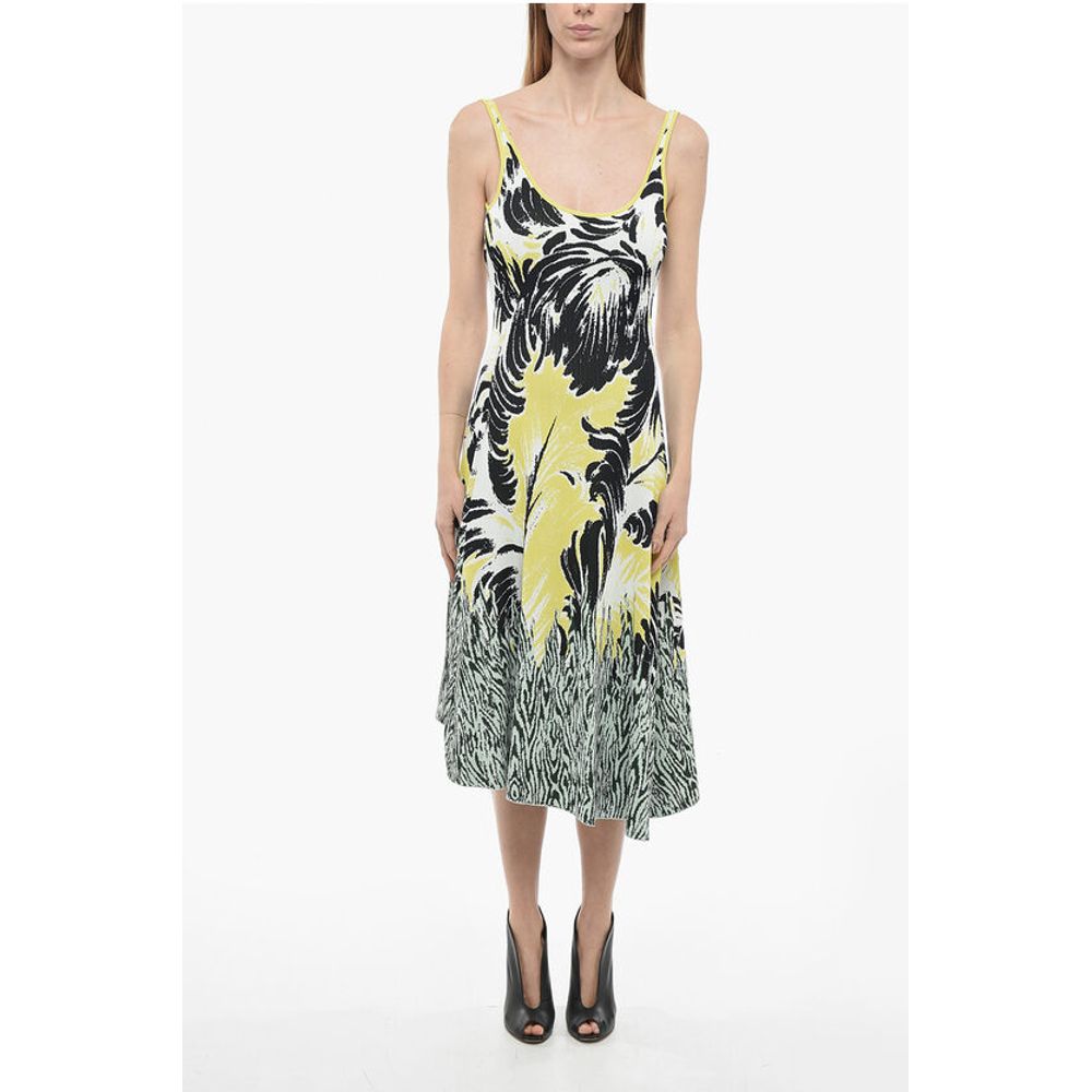 Embroidered Jacquard Dress with Open Back