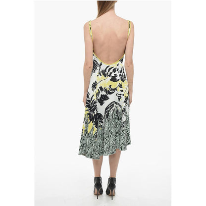 Embroidered Jacquard Dress with Open Back
