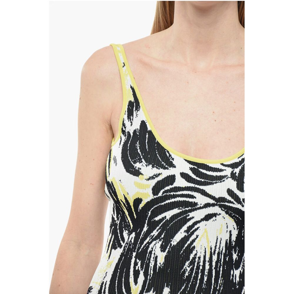 Embroidered Jacquard Dress with Open Back