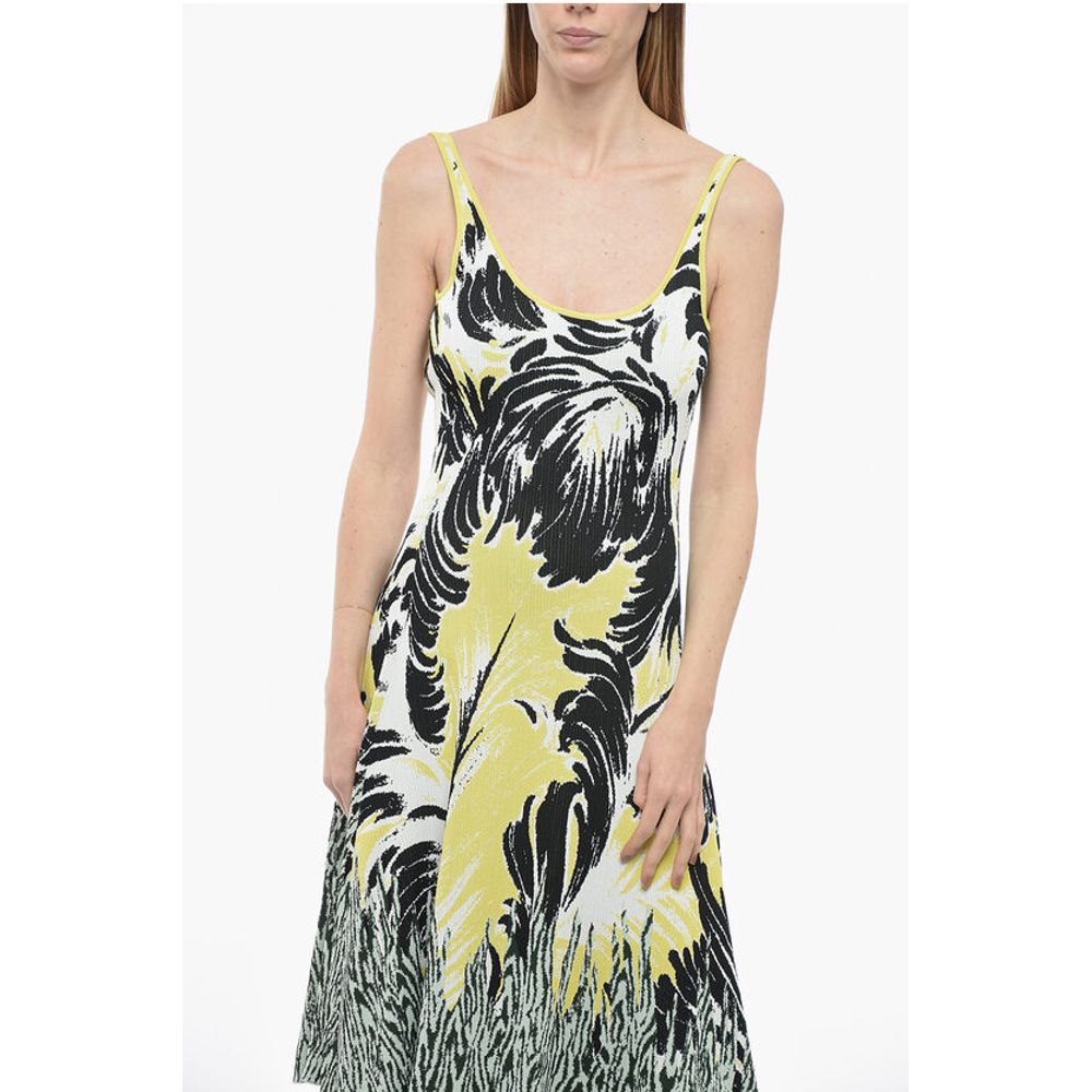 Embroidered Jacquard Dress with Open Back