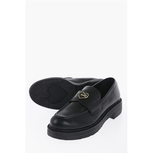 LOVE Leather Loafers with Heart-Shaped Detail
