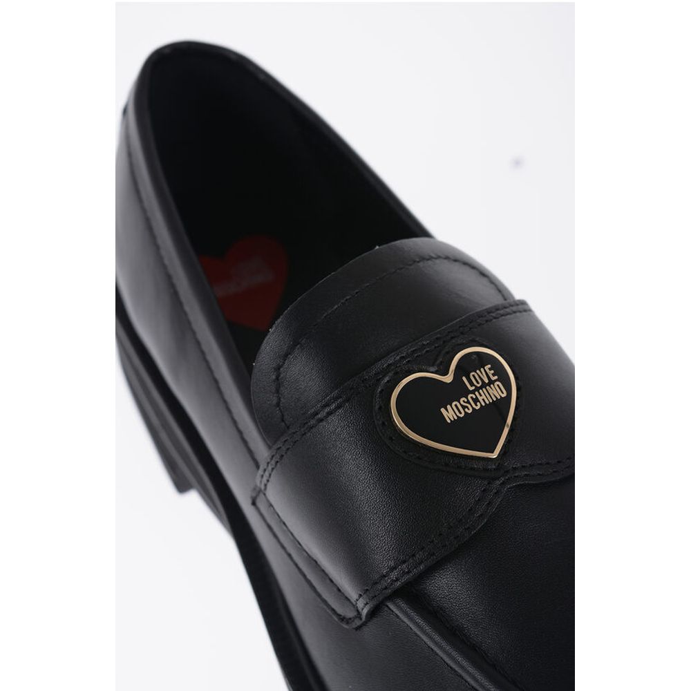 LOVE Leather Loafers with Heart-Shaped Detail