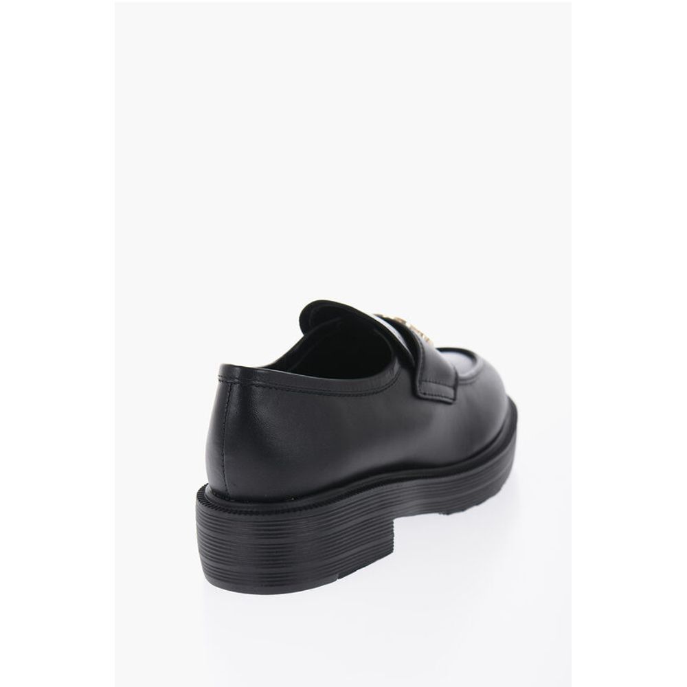 LOVE Leather Loafers with Golden Logo