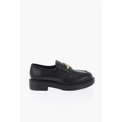LOVE Leather Loafers with Golden Logo