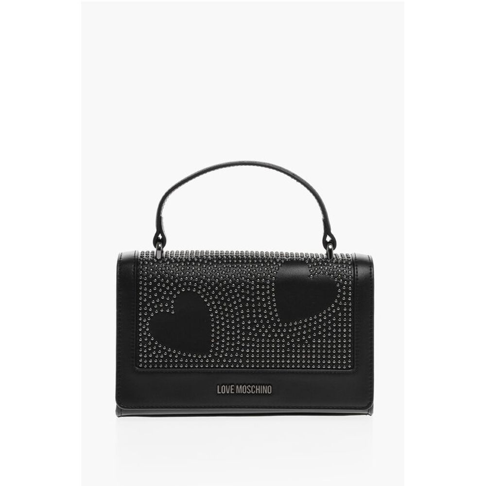 LOVE Faux Leather Embellished Studs Hand Bag with Chain