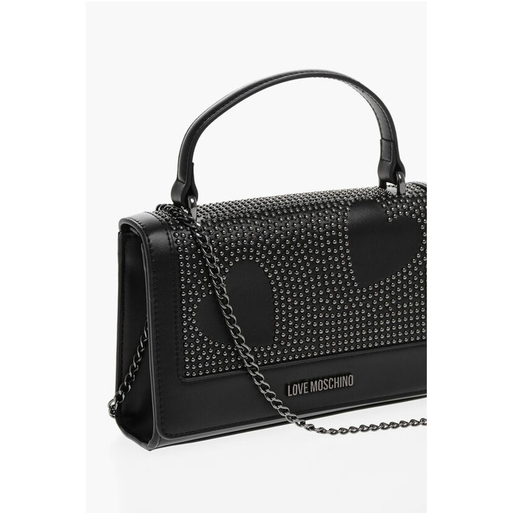 LOVE Faux Leather Embellished Studs Hand Bag with Chain