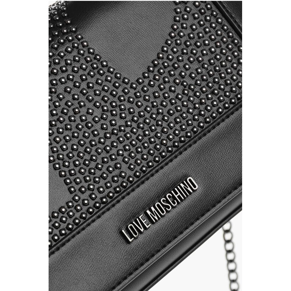 LOVE Faux Leather Embellished Studs Hand Bag with Chain