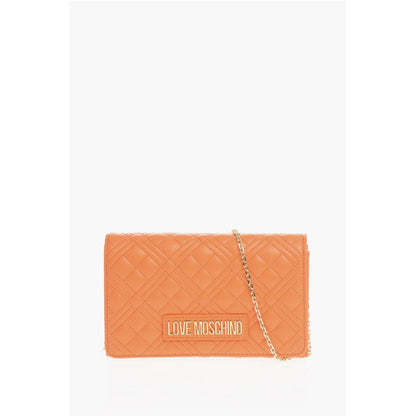 LOVE Quilted Faux Leather Bag with Chain Shoulder Strap