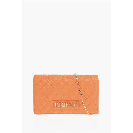 LOVE Quilted Faux Leather Bag with Chain Shoulder Strap