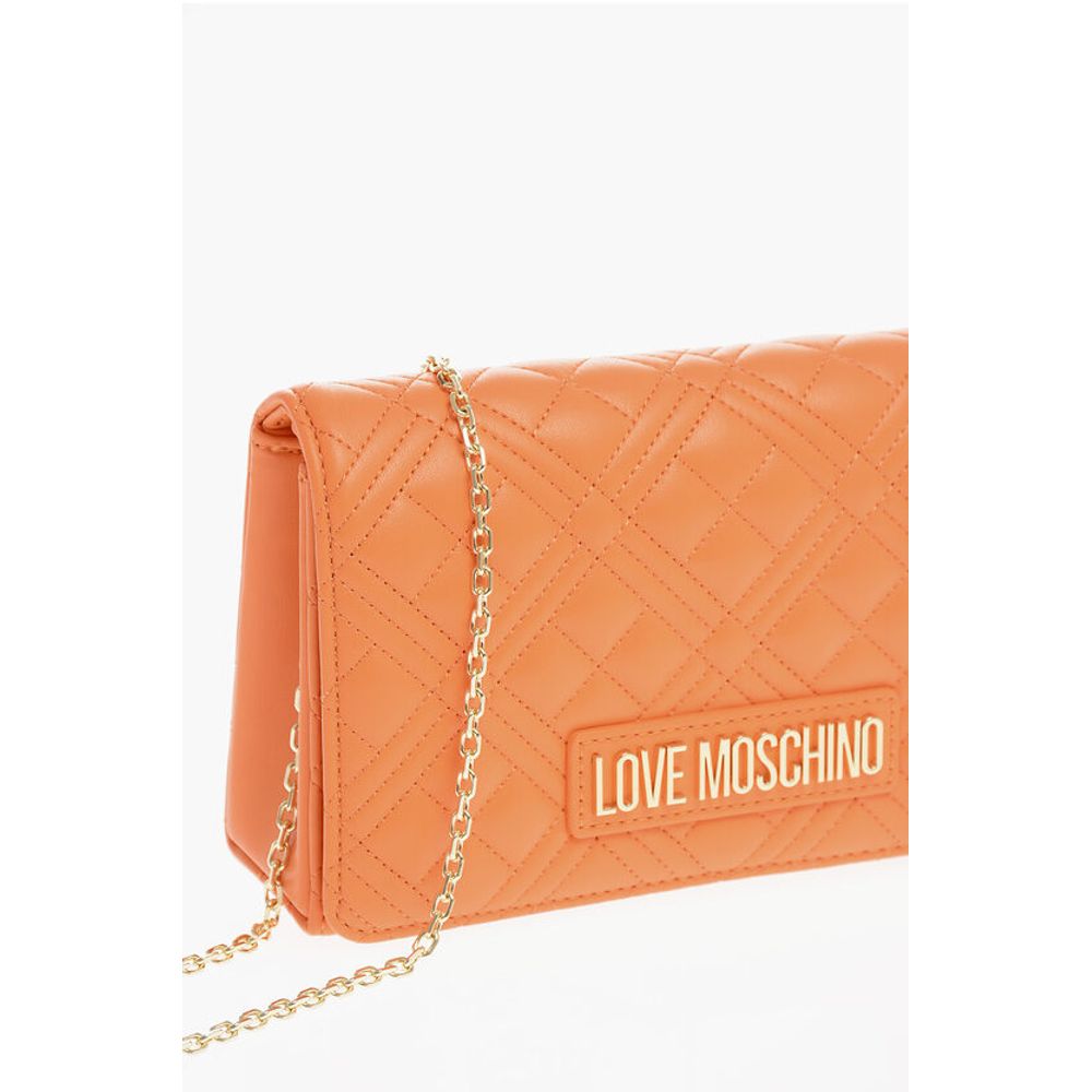 LOVE Quilted Faux Leather Bag with Chain Shoulder Strap