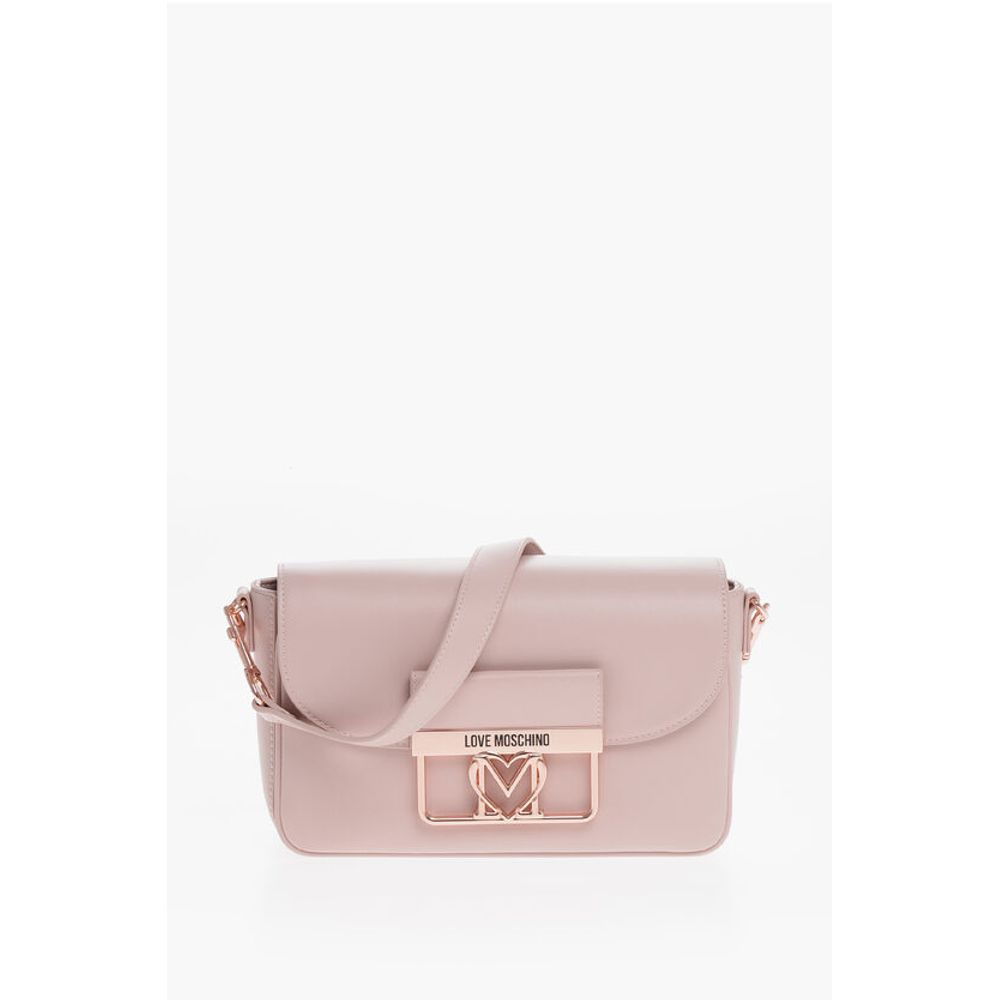 LOVE Faux Leather Bag with Metal Logo and Removable Shoulder