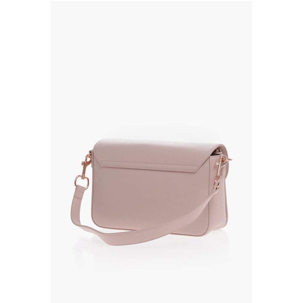 LOVE Faux Leather Bag with Metal Logo and Removable Shoulder