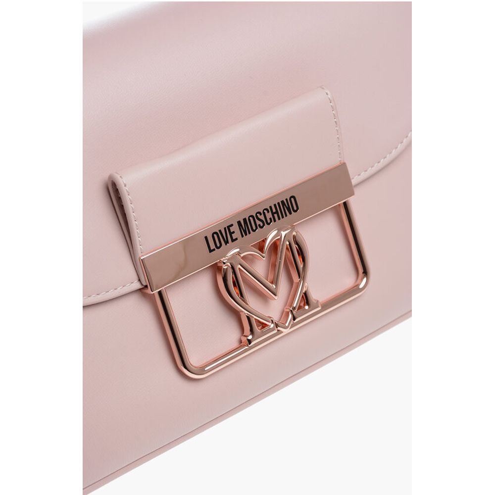 LOVE Faux Leather Bag with Metal Logo and Removable Shoulder