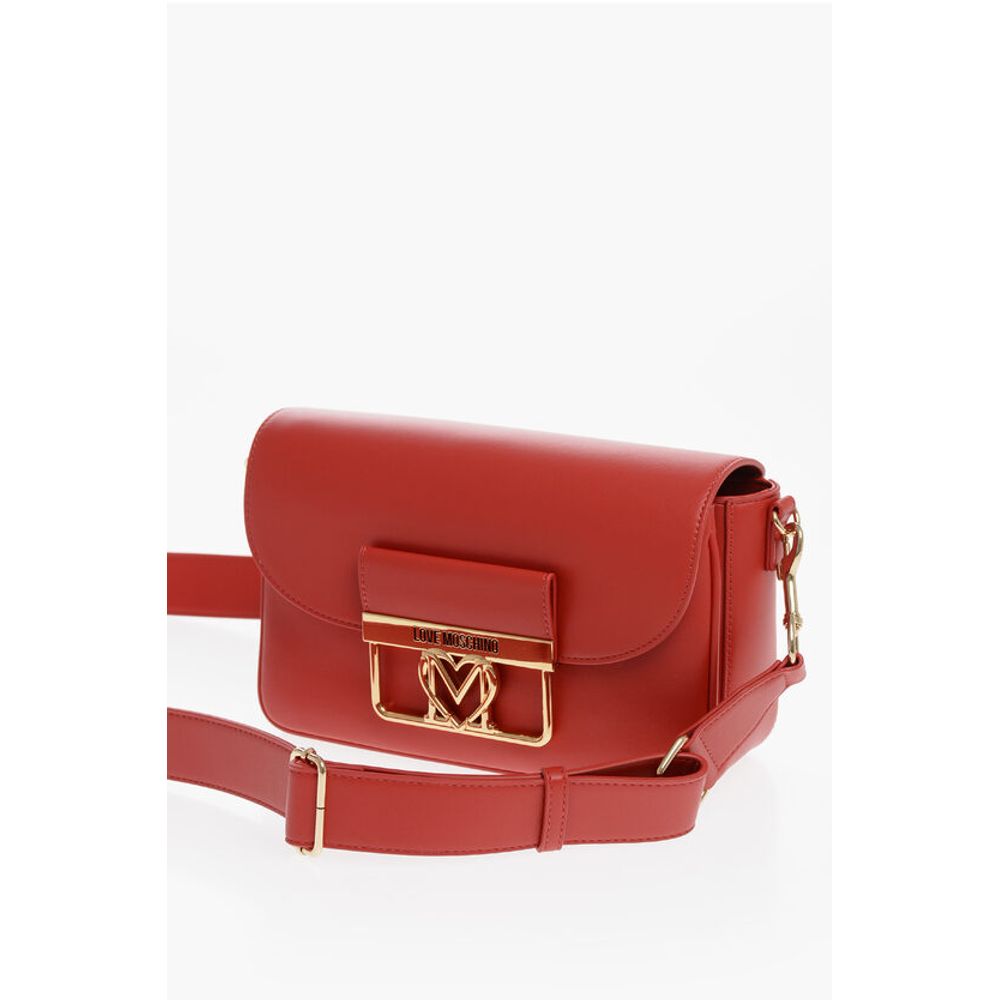 LOVE Faux Leather Bag with Golden Details and Removable Shou