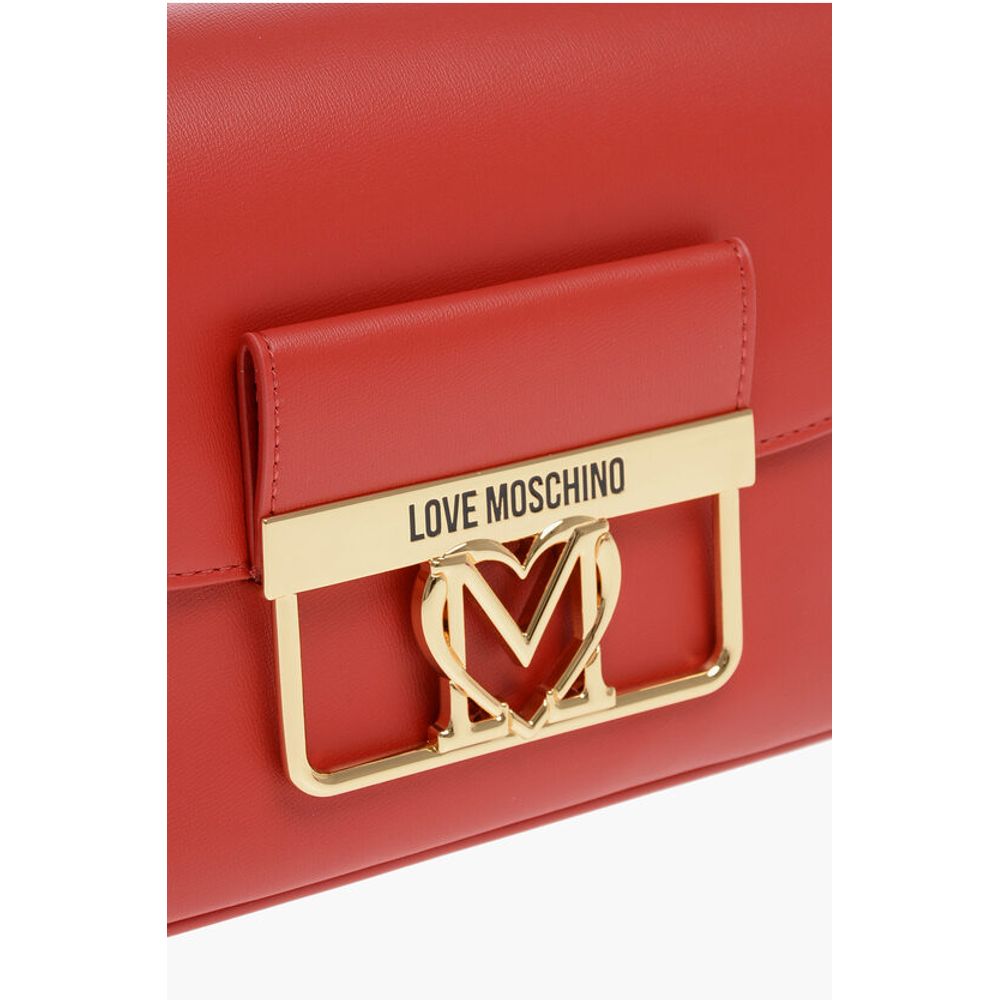 LOVE Faux Leather Bag with Golden Details and Removable Shou