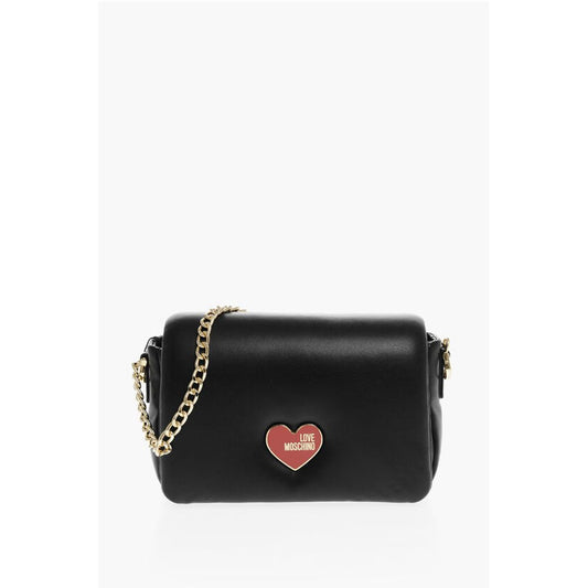 LOVE Faux Leather Crossbody Bag with Golden Chain