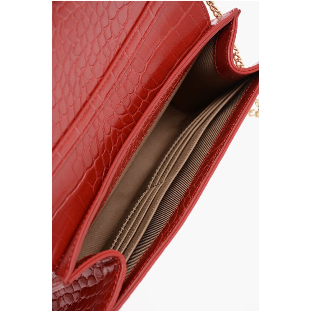 LOVE Crocodile Effect Faux Leather Bag with Chain Shoulder S