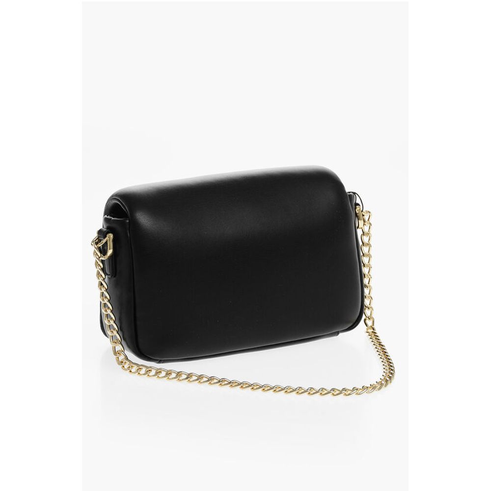 LOVE Faux Leather Crossbody Bag with Golden Chain