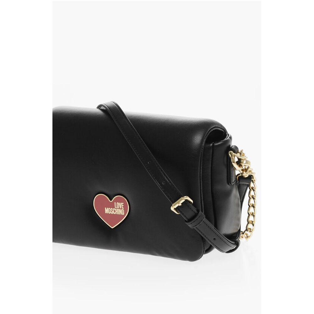 LOVE Faux Leather Crossbody Bag with Golden Chain