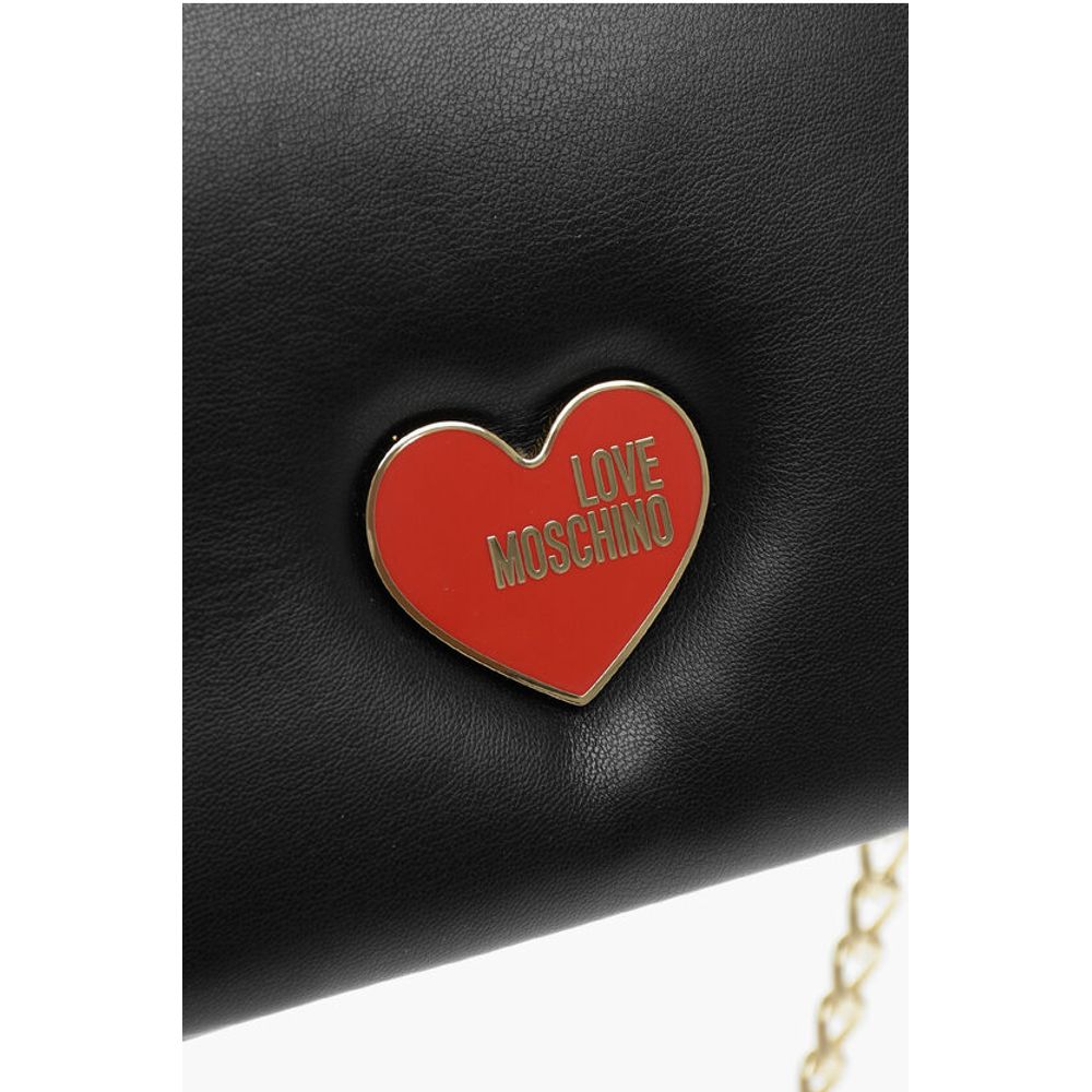 LOVE Faux Leather Crossbody Bag with Golden Chain