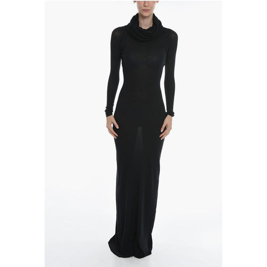Turtleneck Stretchy Long Sleeved Maxi Dress