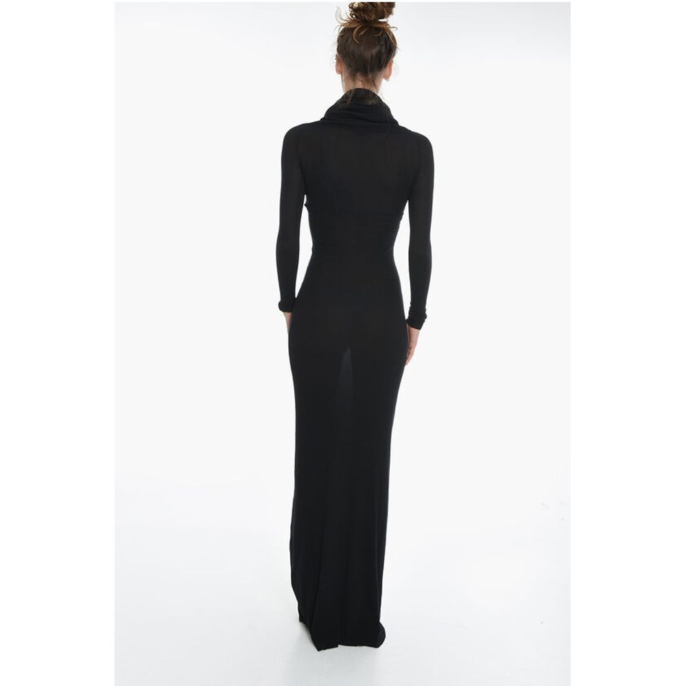 Turtleneck Stretchy Long Sleeved Maxi Dress