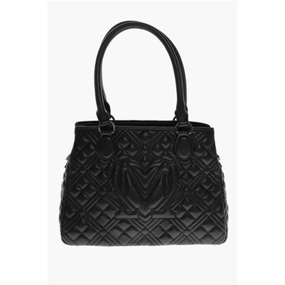 LOVE Quilted Faux Leather Bag with Removable Shoulder Strap