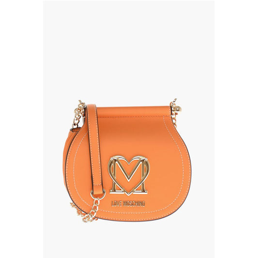 LOVE Faux Leather Bag with Chain Shoulder Strap and Golden L