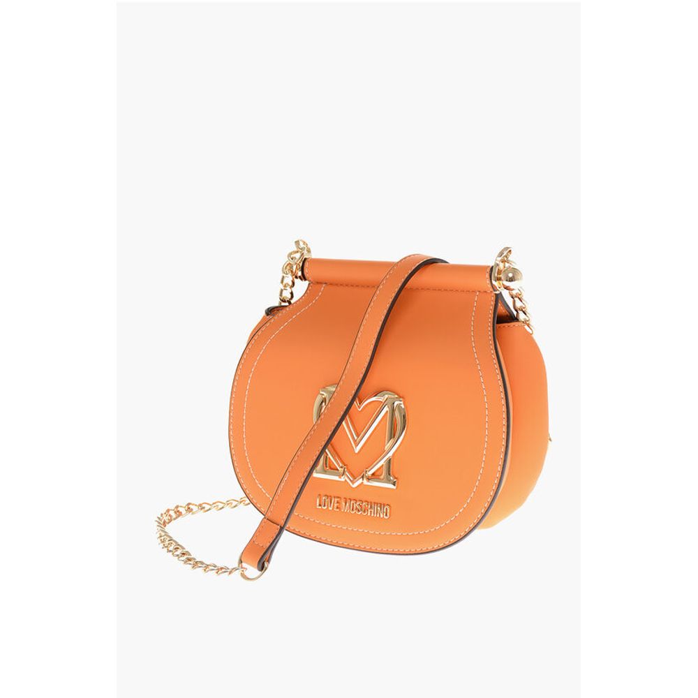 LOVE Faux Leather Bag with Chain Shoulder Strap and Golden L