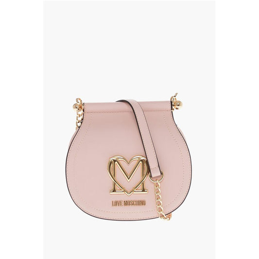 LOVE Faux Leather Bag with Chain Shoulder Strap and Golden L