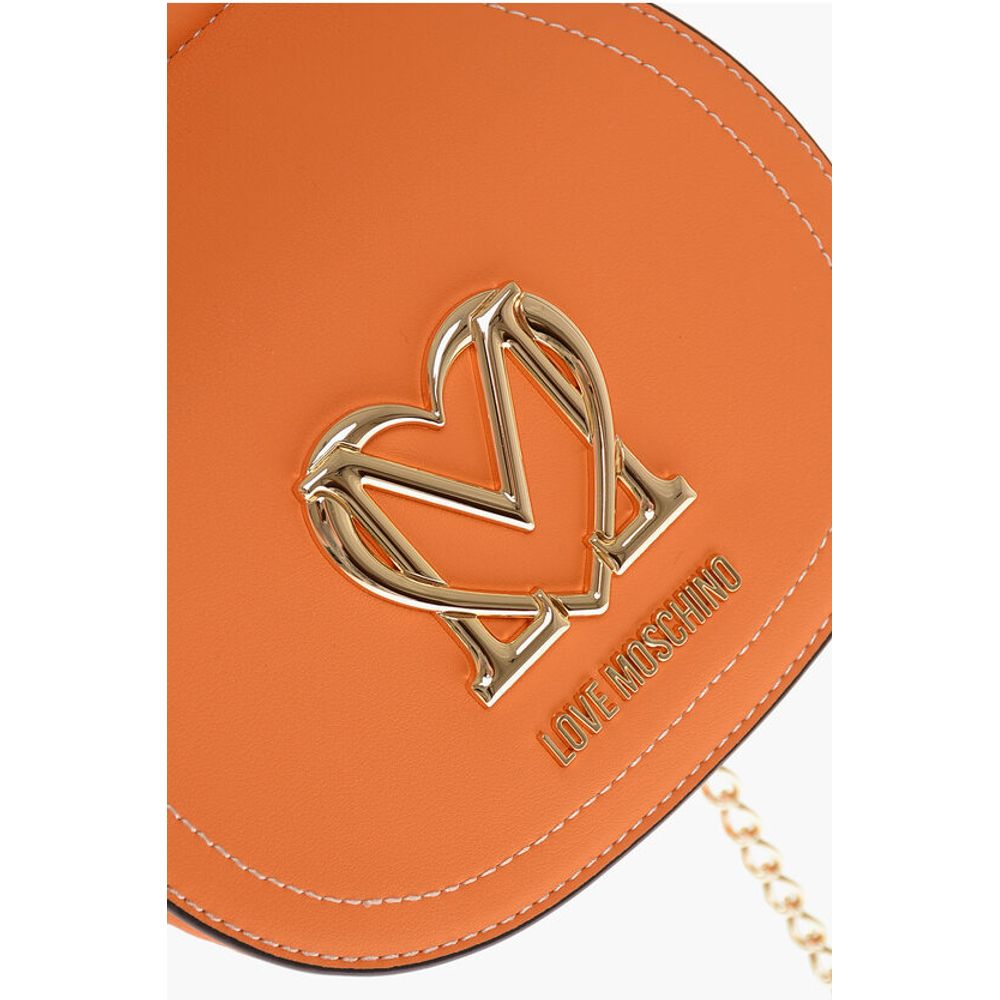 LOVE Faux Leather Bag with Chain Shoulder Strap and Golden L