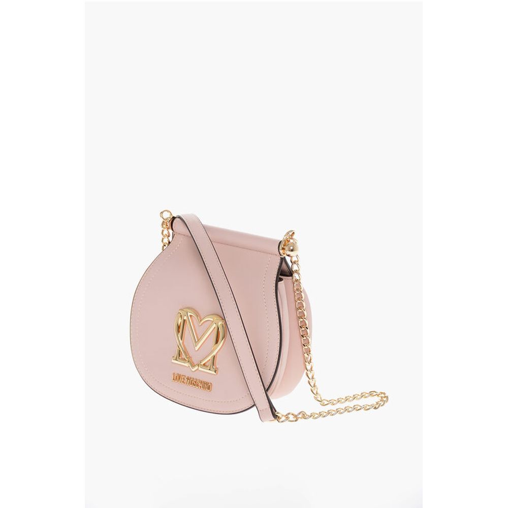 LOVE Faux Leather Bag with Chain Shoulder Strap and Golden L