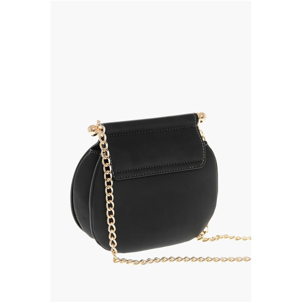LOVE Faux Leather Bag with Chain Shoulder Strap and Golden L