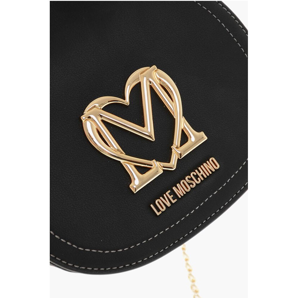 LOVE Faux Leather Bag with Chain Shoulder Strap and Golden L