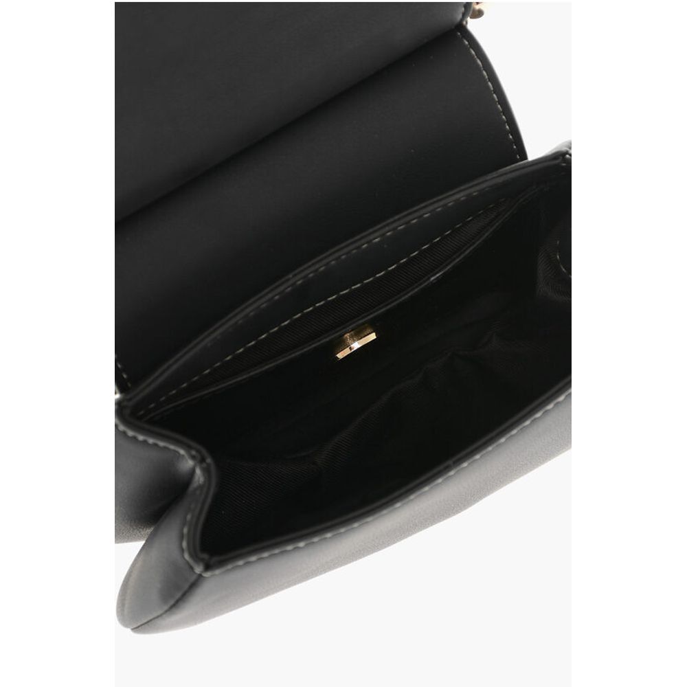 LOVE Faux Leather Bag with Chain Shoulder Strap and Golden L