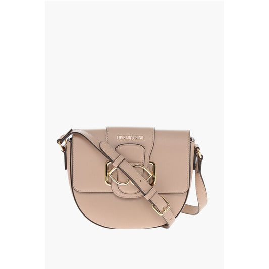 LOVE Faux Leather Crossbody Bag with Double Metal Heart
