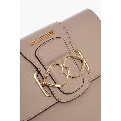 LOVE Faux Leather Crossbody Bag with Double Metal Heart