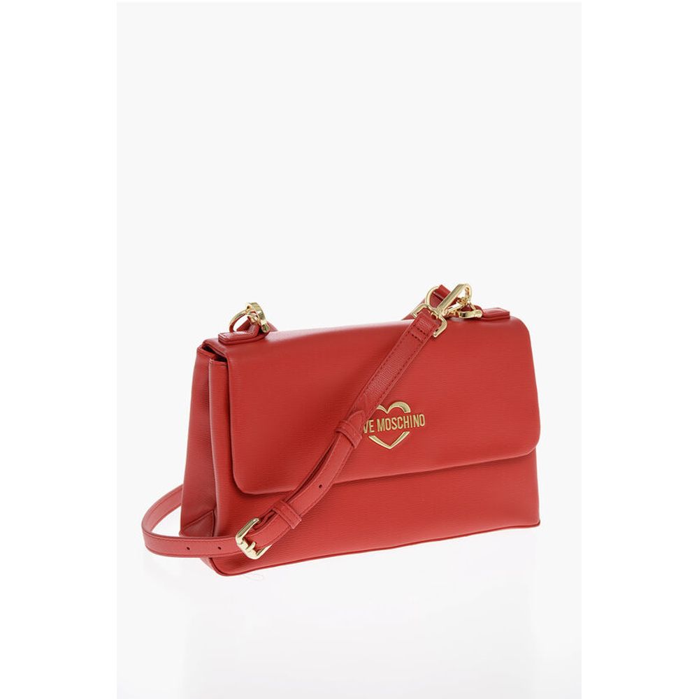LOVE Faux Leather Shoulder Bag with Golden Logo
