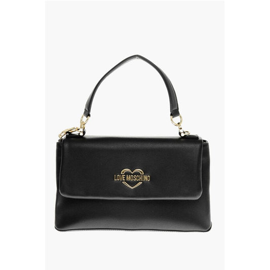 LOVE Faux Leather Shoulder Bag with Golden Logo