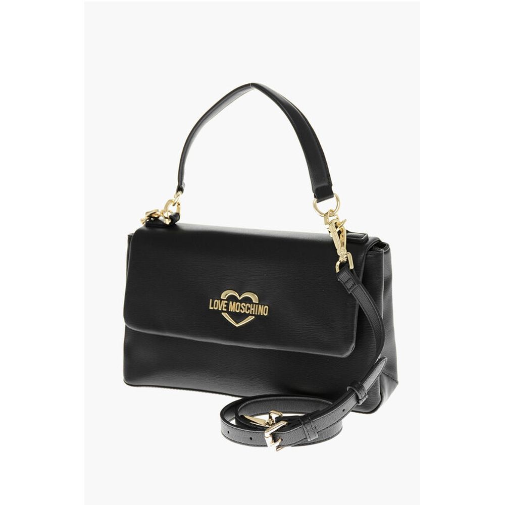 LOVE Faux Leather Shoulder Bag with Golden Logo