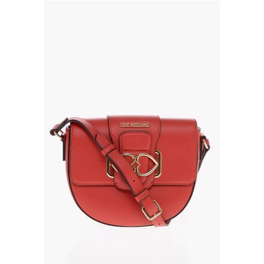 LOVE Faux Leather Crossbody Bag with Double Metal Heart