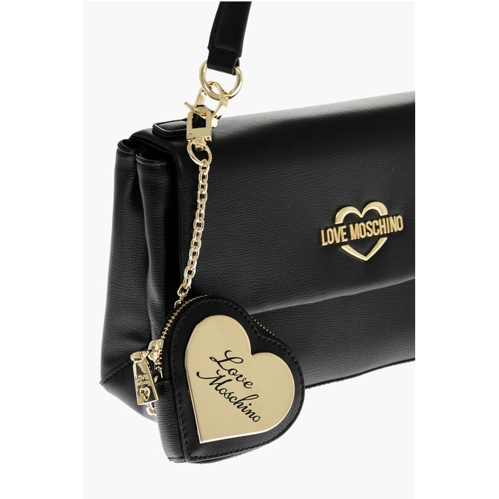 LOVE Faux Leather Shoulder Bag with Golden Logo